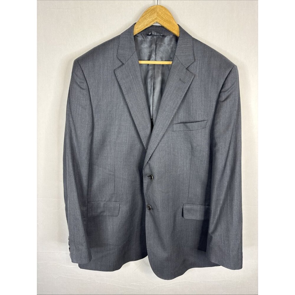 Saks Fifth Avenue Black Ermenegildo Zegna Wool Blazer Men’s 44R Gray Made Italy
